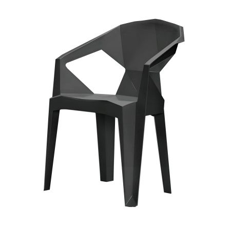 кресло пластиковое серое EPICA