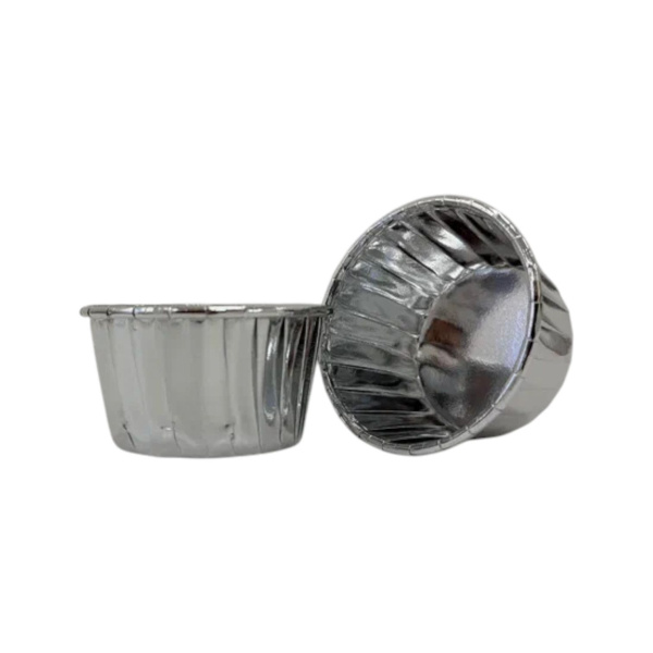 форма бум. Маффин 50х40 серебряная-серебряная/100 *