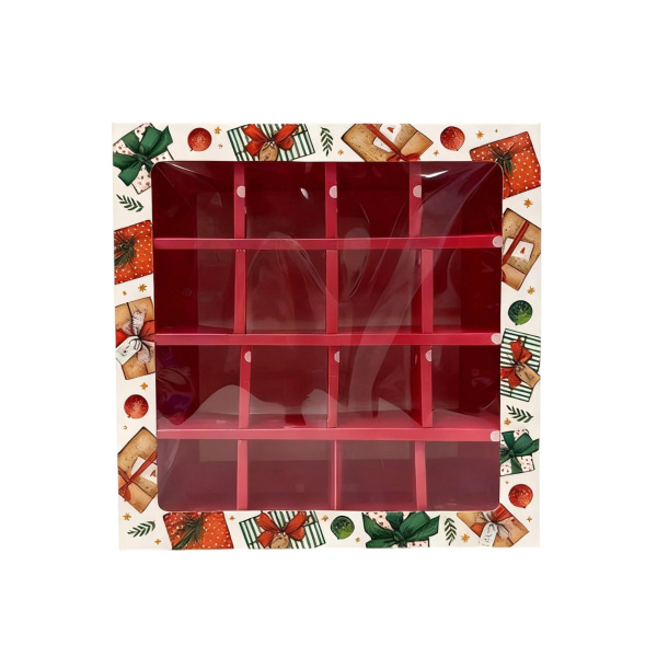 коробка бум. 177х177х38 Новогодние подарки
