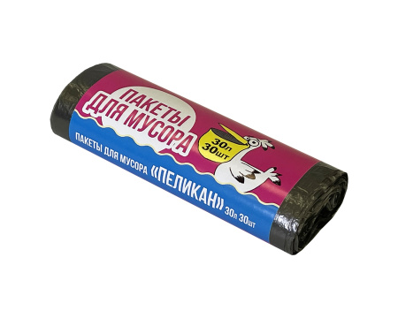 пакеты д/мусора 30л 30шт "Пеликан" 2А Нов
