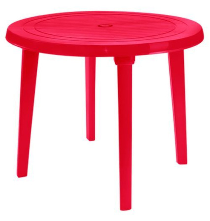 стол пластиковый  красный 88х72 круглый
