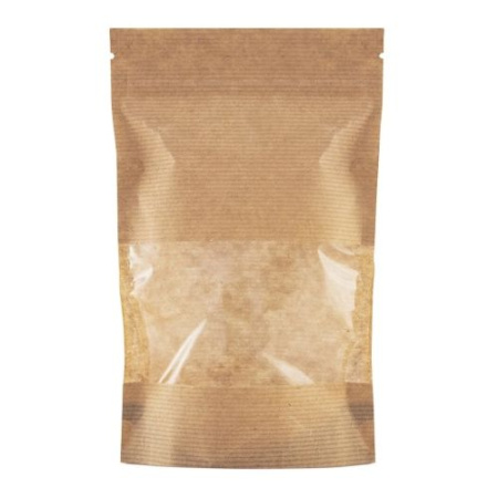 пакет крафт зип лок 18,5х12х3,5 с окном 10