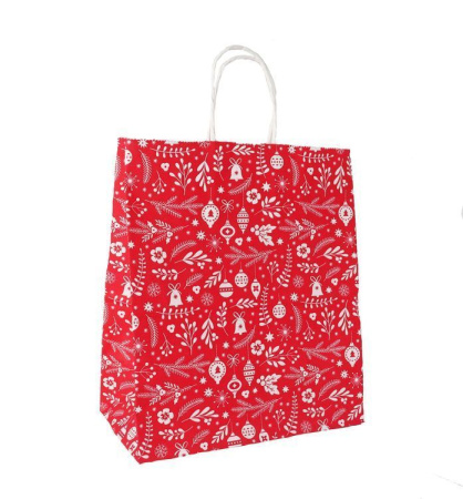 сумка бум. крафт 25х22х12 с круч. ручками НОВЫЙ ГОД