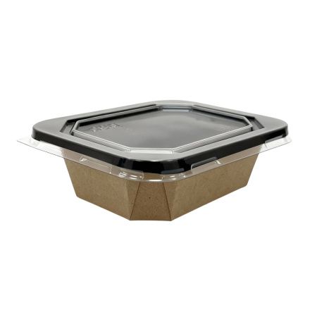 контейнер бум. 400 мл OCTOBOX чёрный с плоской крышкой *