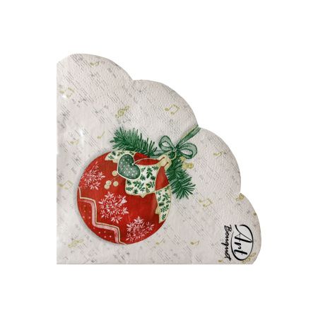 НГ салфетки круглые 3-сл d-32 Rondo Музыкальный шар /12