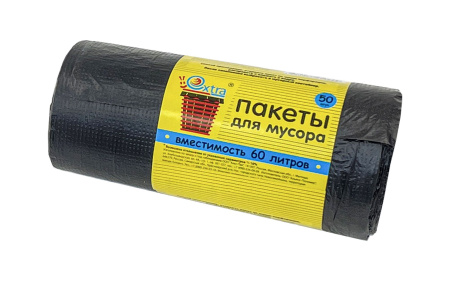 пакеты д/мусора 60л рулон Extra/50 *