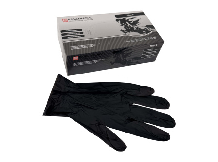 перчатки нитриловые ЧЕРНЫЕ M 50пар