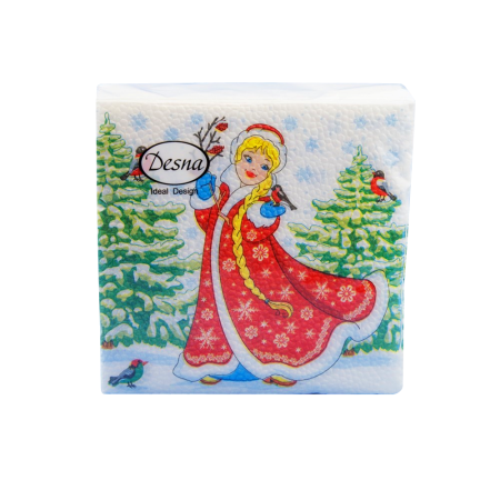 НГ салфетки 25х25 DesnaDesign НГ Снегурочка/40