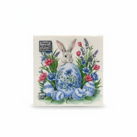 салфетки 3-сл 33х33 БУКЕТ Кролик с пасхальным яйцом/20