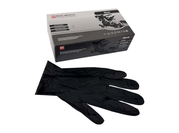 перчатки нитриловые ЧЕРНЫЕ  XL  50пар ЧЗ